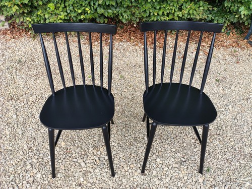 Ercol style solid beech - x2,
