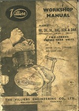 Villiers Motorcycle Motorbike Engine 9E 2L 3L 31C 32A & 34A Workshop Manual