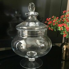 Traditional Vintage Squat Glass Bonbon Sweet Candy Jar WEDDING PARTY SWEET JAR