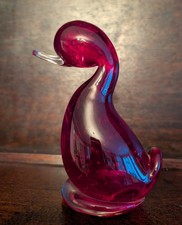 Vintage Whitefriars Glass Ruby Red 'Dilly Duck'