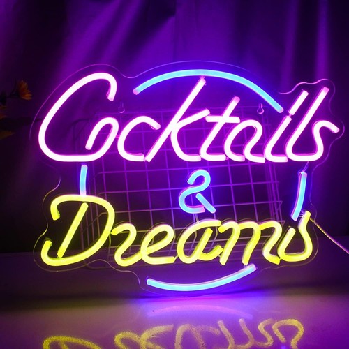 Cocktails and dreams neon bar - and,