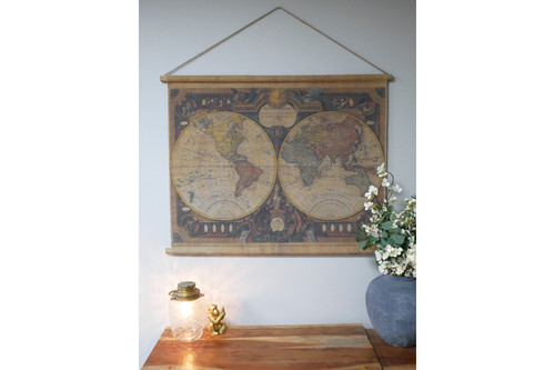 World map canvas wall art - map,