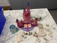 Polly Pocket Bluebird Disney Cinderella Castle, Carriage, Figures, working, used