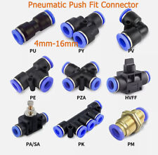 Pneumatic Push In Fittings Air Water Hose Tube Stem Nylon Join Adapter 4mm-16mm