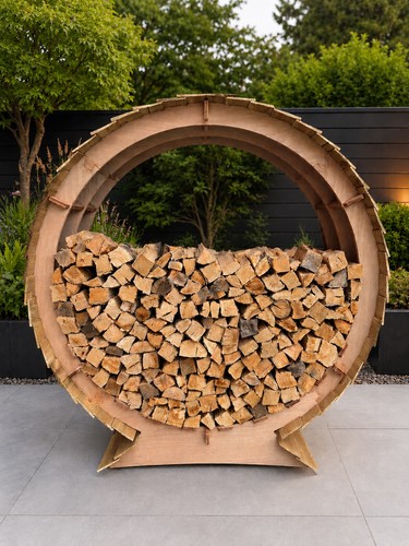 Wooden round log store - round, storage