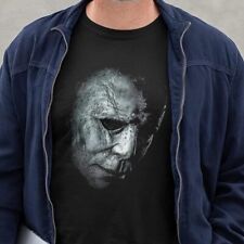 Halloween Mystery Slasher Black T-Shirt Top Tee -  Black Horror Thriller Mask