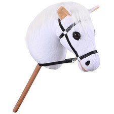 Wooden Hobby Horse Toy Kids Ride-On Plush Head Handle Adult Racing Imperial