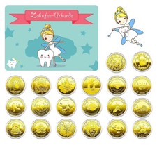 Lot of 20 Tooth Fairy Coin with Various Patterns and 20 Tooth Fairy Certificate...