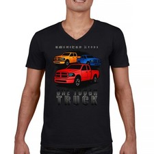 American Steel Tough Truck Men's V-Neck T-shirt Offroad Pickup 4x4 USA Rugged