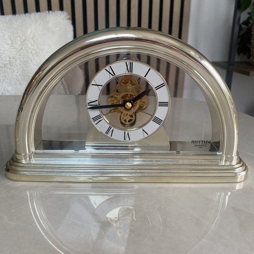 Vintage skeleton mantle clock - vintage,
