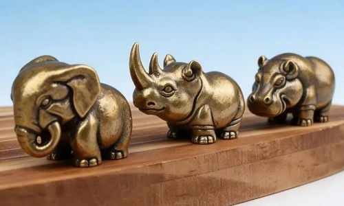 Solid brass elephant rhino - elephant,,