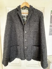 Aubin & Wills Mens large grey houndstooth jacket Wool men’s vgc designer medium 