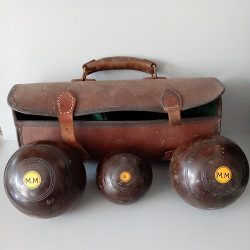 Vintage lawn bowls plus jack