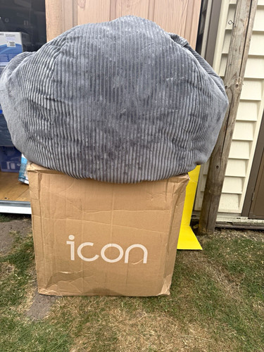 Icon grey corduroy beanbag - corduroy,