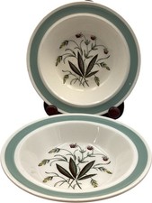 Rare Alfred Meakin Crown Goldendale Hedgerow Cereal Bowls Pair 60s England PPWH