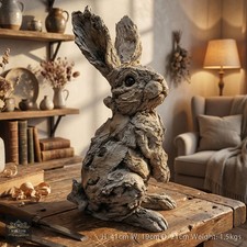 Wood Effect Hare Resin Rabbit