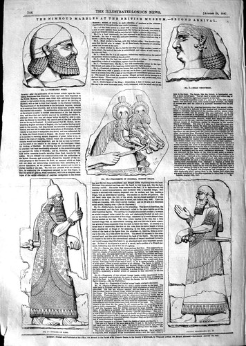 Old antique print - 1847, nimroud