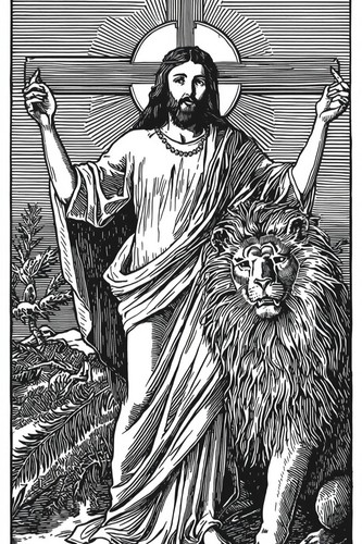Jesus christ with lion - with,