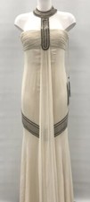 Women’s Amanda Wakeley Evening Oyster Cream Halter Neck Dress Size UK 10 BNWT