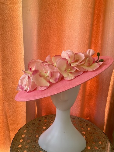 Fascinator pink with flowers - fascinator,
