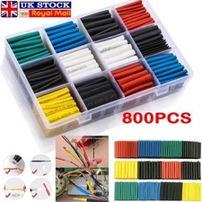 800X HEAT SHRINK TUBING TUBE SLEEVE CAR ELECTRICAL ASSORTED CABLE WIRE WRAP KIT