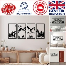 4-Pcs Mountain Scene Metal