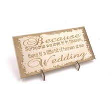 Wooden Wedding signs Plaques, Wedding in memory of someone in Heaven LPS-5