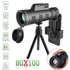 80x100 Zoom Day/Low Night Vision HD Monocular Starscope Monocular Telescope BAK4