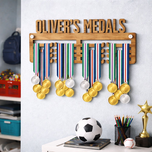 Personalised medal hanger - personalised,