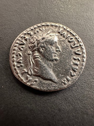 Roman denarius tiberius - of,