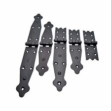 1 x High Quality Black Backflap Hinges Heavy Duty Strap Tee Gate Shed Door Box