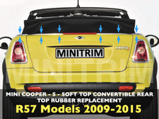 R57 BMW MINI Cooper S 2009-15 Convertible weather rear seal soft top rubber trim