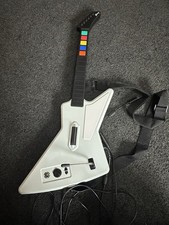Guitar Hero White Xplorer Red Octane Wired Controller Xbox 360 With Extra Strap
