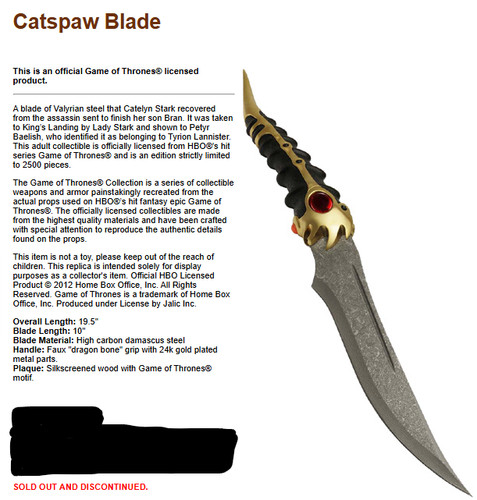 Catspaw blade official - game, of