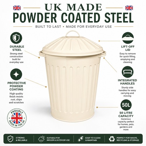 50l cream metal - cream, with
