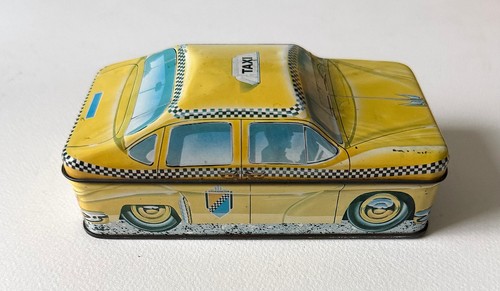 Yellow taxi tin box - taxi, (70's)