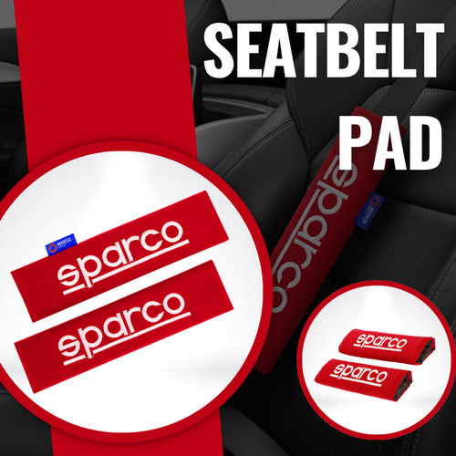 Sparco seat belt - pads, red