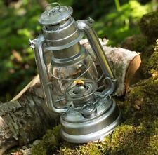 Hurricane Paraffin Lantern Camping Oil Lamp Storm Light Silver Outdoor 28/24cm
