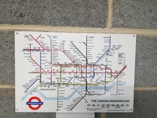 London Underground Retro 12" x 18" Map Metal Sign Man Cave/ Garage/ Shed.