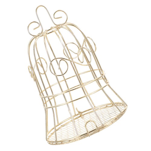 Vintage gold bird cage with - bird,