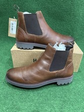HOGGS OF FIFE Banff Dealer Slip On Pull On Boots Brown Leather Size UK 11 EU 46