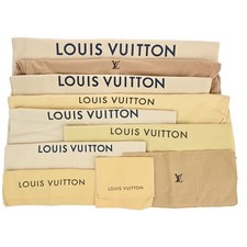 LOUIS VUITTON Logo 10 Set Dust Bag Drawstring Canvas Cotton Beige Brown 03KP213