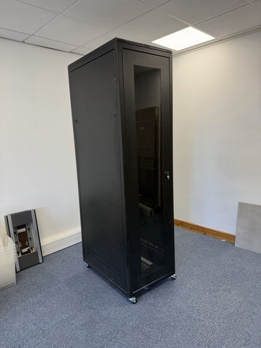 Server cabinet large black - server, on