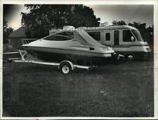 1991 Press Photo Stolen Bayliner speed boat recovered, Ashland,Wisconsin
