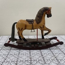 Antique Vintage Hand Carved Wood Rocking Horse 23” X17” High