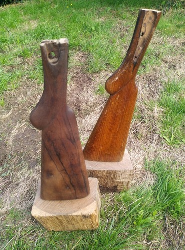 Two vintage walnut - walnut, stocks