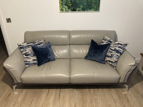 Seater leather sofa used - 3,