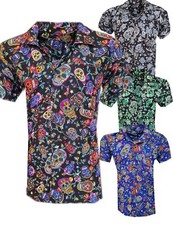 HAWAIIAN SHIRT SUGAR SKULL SHIRT HALLOWEEN LOUD MENS ALOHA MEXICO STAG PARTY UK
