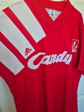 LIVERPOOL 91 / 92 HOME ADIDAS ORIGINAL FOOTBALL SHIRT SOCCER JERSEY  40/42 LARGE