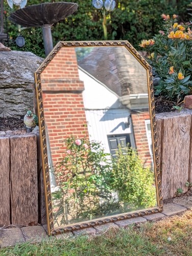 Vintage bevelled mirror - vintage, gold